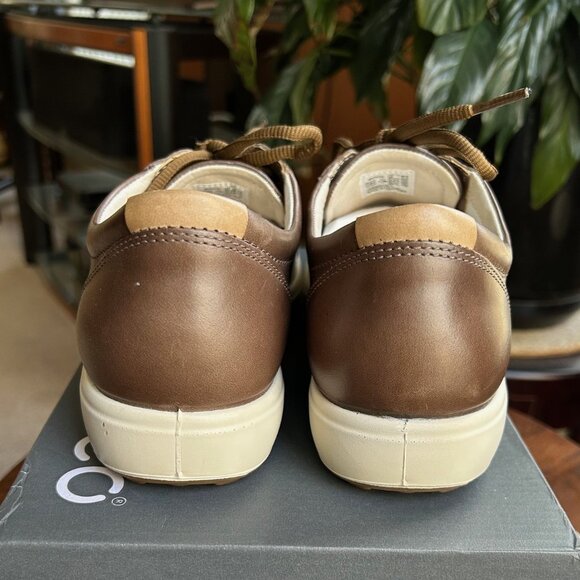ECCO Women's Soft 7 Leather Sneaker Taupe Size 40 9 - 9.5 👟 - Picture 7 of 12